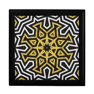 Black Gold Aztec Sun Love Goblets Mandala Gift Box
