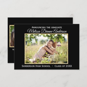 Black/gold Background - 3x5 Grad Announcement by Midesigns55555 at Zazzle