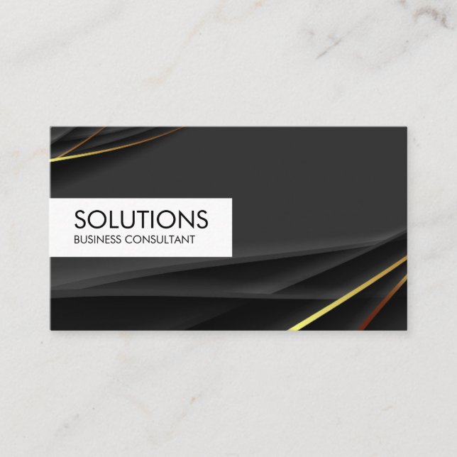 Black Gold Background Business Card (Front)