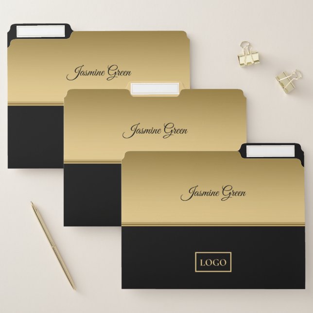 Black & Gold Background File Folder (Set)