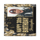 Black Gold Balloon Confetti Photo Happy Birthday
