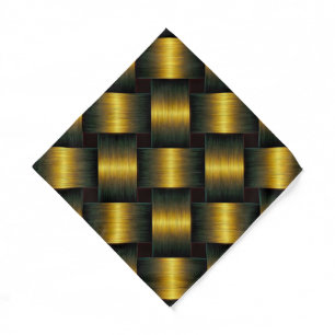 Black Gold Bandana Golden Lattice Design
