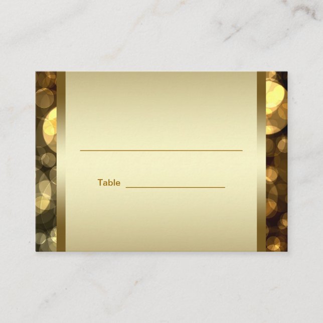 Black Gold Bar Bat Mitzvah Reception Table Cards (Front)