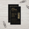 Black Gold Barbershop Barber Haircut QR Code Business Card | Zazzle