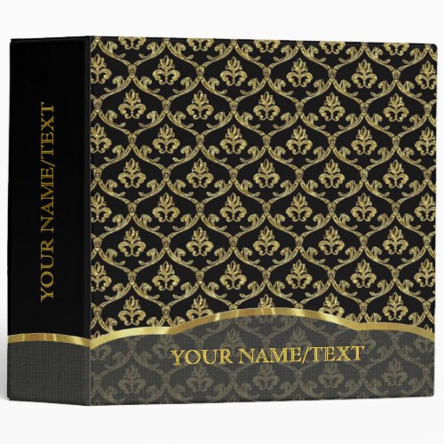 Black  Gold Baroque Seamless Pattern Binder