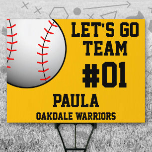 Black Gold Baseball Team Sign