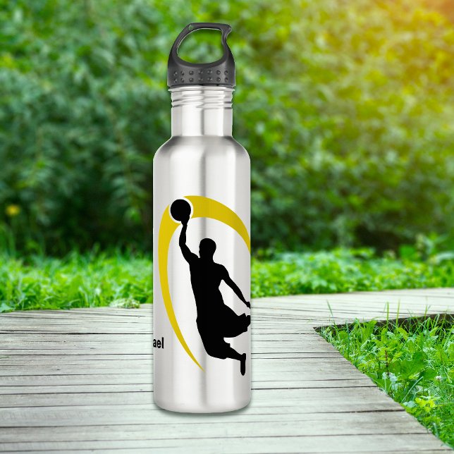 Black Gold Basketball Personalized Water Bottle (Creator Uploaded)