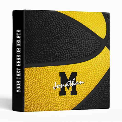 black gold basketball sports scrapbook 3 ring binder