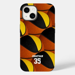 black gold basketball team colors boys girls Case-Mate iPhone 14 case