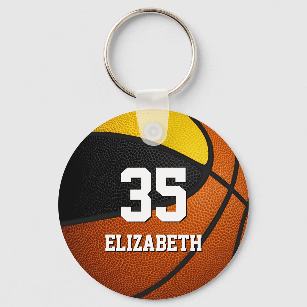 black gold basketball team spirit gifts keychain