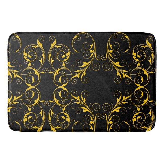 Black & Gold  Bath Mat (Front)