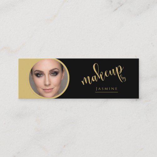 Black Gold Beauty Professional MUA Photo Qr Mini Business Card