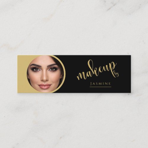 Black Gold Beauty Professional MUA Photo Qr Mini Business Card