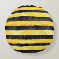 Black Gold Bee Stripes Butter Yellow Plaid