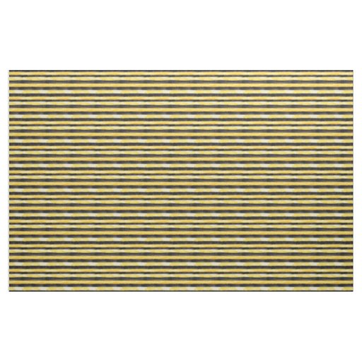 Black Gold Bee Stripes Fabric