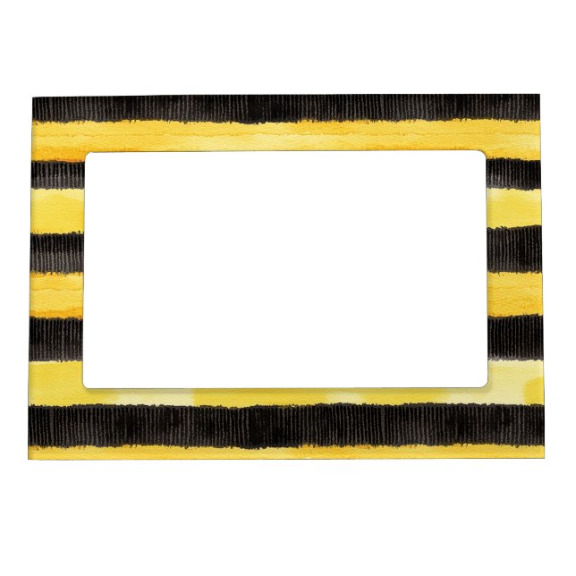 Black Gold Bee Stripes Magnetic Frame (Front)