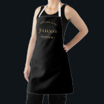 Black Gold Best mom Ever Personalized Kitchen Apron<br><div class="desc">Surprise the most amazing mom in your life with a thoughtful and stylish gift - the "Black Gold Best Mom Ever Personalized Kitchen Apron"! This apron is not just a simple kitchen accessory; it's a personalized token of appreciation for all the love, care, and hard work she pours into her...</div>