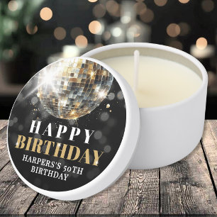 Black Gold Birthday Mini Candle Favors