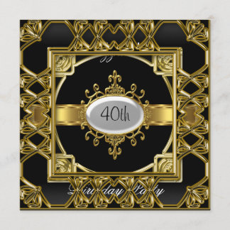 Black Gold Birthday Party Invitation Black Gold