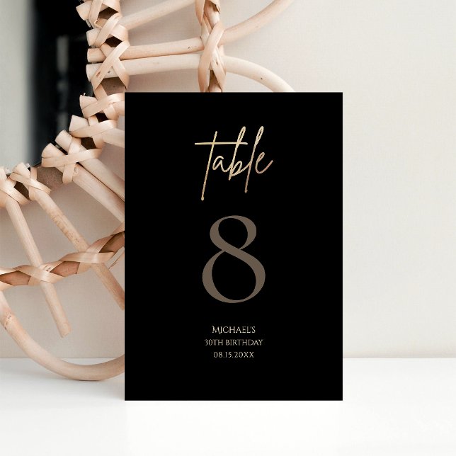 Black Gold Birthday Party Table Number (Black Gold Birthday Party Table Number)