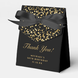 Black & Gold Birthday Party Thank You Favor Boxes