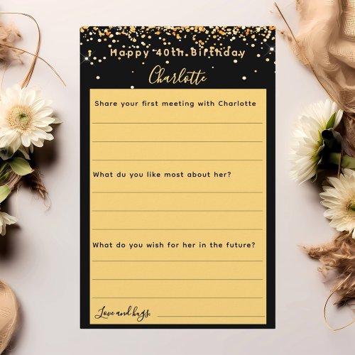 Black gold birthday wishes card