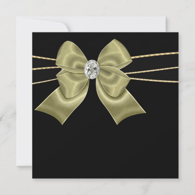 Black Gold Black All Occasion Party Invitations (Front)