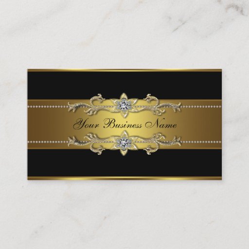 Customizable Black Gold Black Business Cards