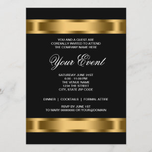 Black Gold Black Tie Corporate Party Template