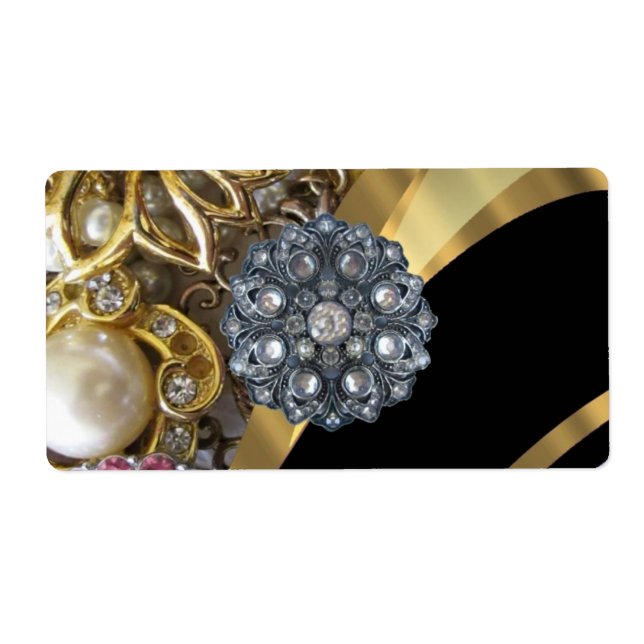 Black & gold bling label (Front)