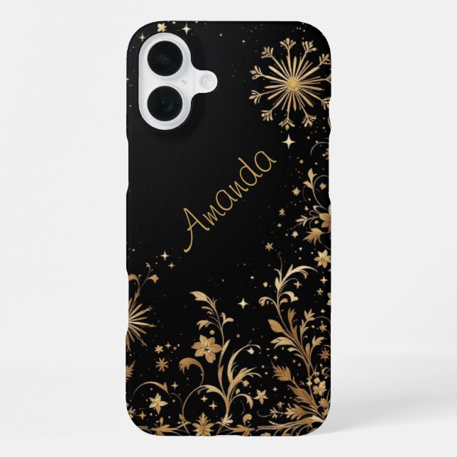  Black Gold Bloom Iphone Case (Back)