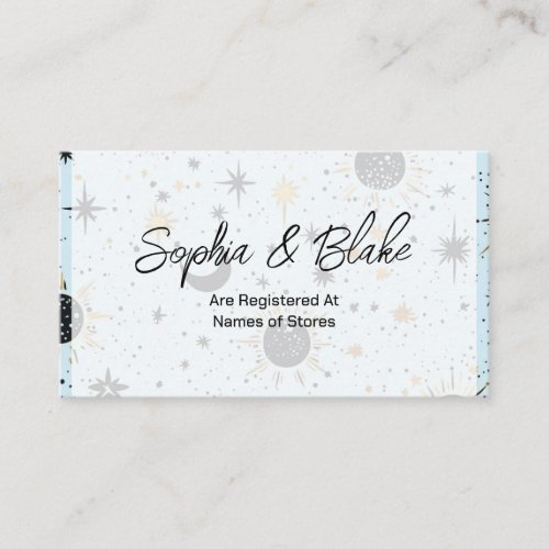 Black Gold Blue Celestial Wedding Registry Enclosure Card