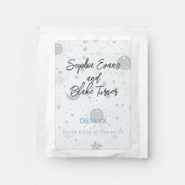 Black Gold Blue Celestial Wedding Tea Drink Mix (Front)