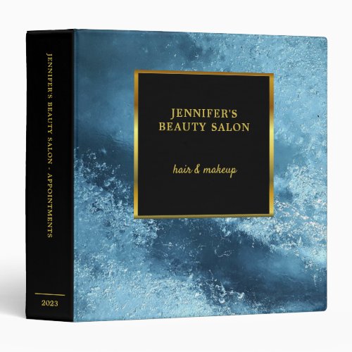 Black gold blue ice professional appointment book 3 ring binder