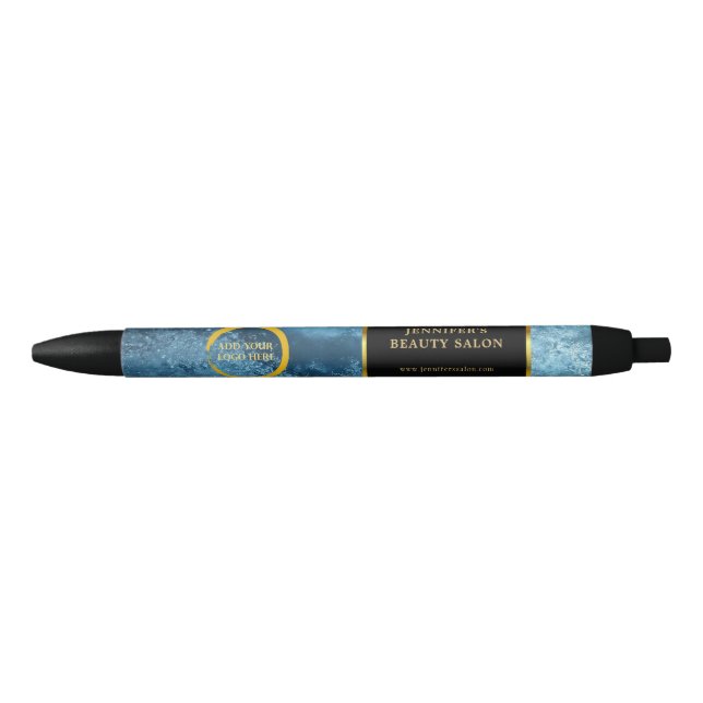 Black gold blue ice professional promotional logo pen (Front)