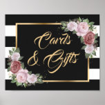 Black Gold Blush Pink Wedding Cards And Gifts Sign at Zazzle