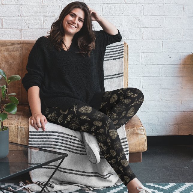 Black Gold Bohemian Christmas Pajama Pants (Creator Uploaded)