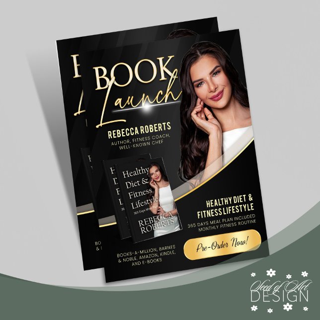 Black & Gold Book Launch Release Author Ad Flyer (Creator Uploaded)