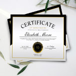 Black Gold Border Certificate of Achievement Award<br><div class="desc">Minimalist Modern Black & Gold Border Professional Certificate of Achievement Award Template.</div>