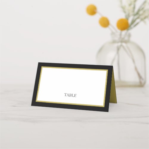 Black Gold Border Table Place Card