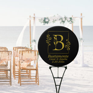 Black & Gold Botanical Letter B Custom Sign