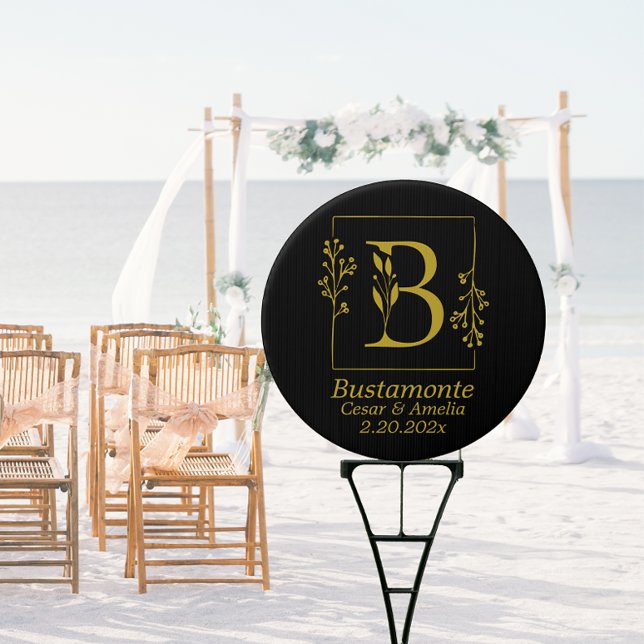 Black & Gold Botanical Letter B Custom  Sign (Creator Uploaded)