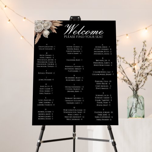 Black Gold Botanical White Rose Pampas Grass Foam Board