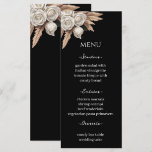 Black Gold Botanical White Rose Pampas Grass  Menu