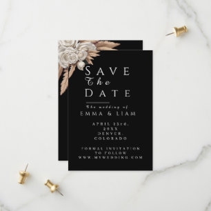 Black Gold Botanical White Rose Pampas Grass Save The Date
