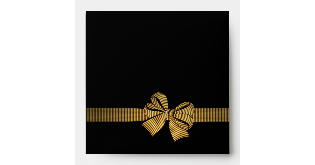 Black & Gold Bow Black Envelopes