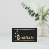 Black & Gold Boxing Gloves, Boxer, Boxing Trainer Business Card (Standing Front)
