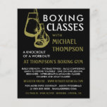 Black & Gold Boxing Gloves, Boxing Class Advert Flyer<br><div class="desc">Black & Gold Boxing Gloves,  Boxing Class Advert Flyers By The Business Card Store.</div>