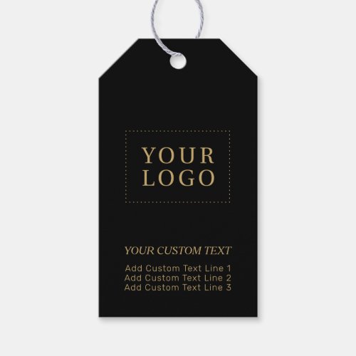 Black  Gold Branded Business Logo Package Gift Tags