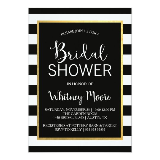 Black & Gold Bridal Shower Invitation